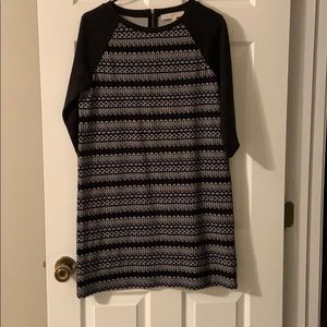 Black and grey houndstooth cotton dress